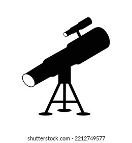 Optical space research telescope icon | Black Vector illustration |