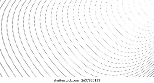 Optical spotted texture. Monochrome wavy half tone effect. Abstract background with dots. Halftone dot pattern. Black white banner. Futuristic pop art print. Vector illustration.