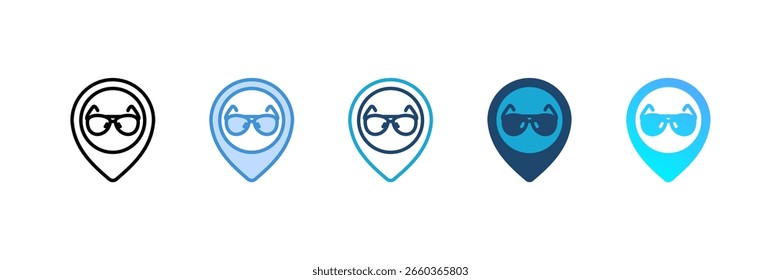 Optical Store icon set multiple style collection