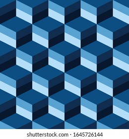 Tubos 3D de rayas ópticas en un patrón transparente azul clásico