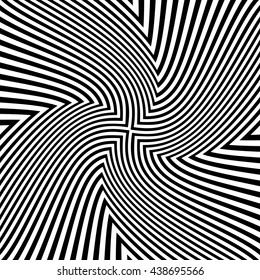Optical striped illusion art square vector background