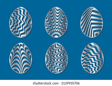 Optical striped pattern for decorating Easter eggs. Files to cut
