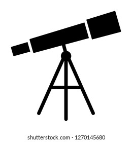 Optical telescope for observational astronomy flat vector icon for apps and websites