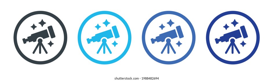 Optical telescope for observational astronomy icon vector illustration.