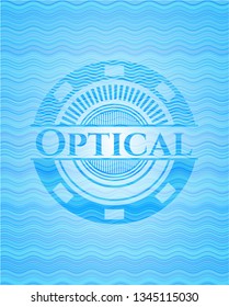 Optical water emblem background.
