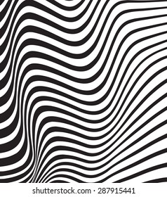 optical wave  abstract striped background black and white
