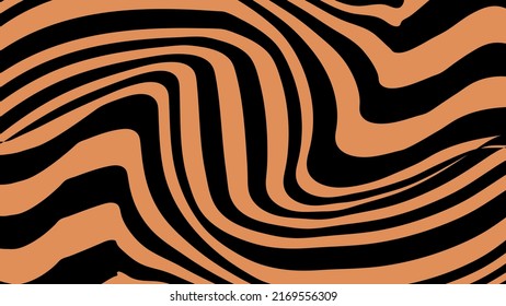 Optical wave. Dynamic distorted wave. Marble abstract background. Distorted black lines. Watercolor patterns. Vector illustration.