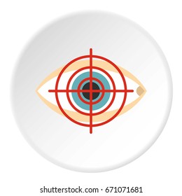 Optician icon in flat circle isolated vector illustration for web