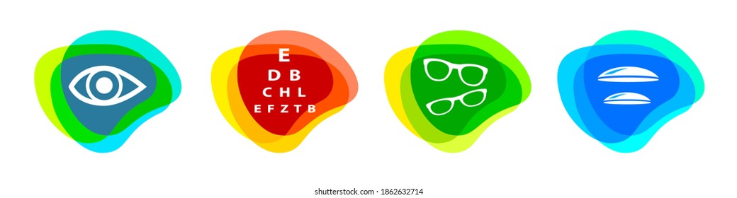 Optician service graphic buttons in vector quality.