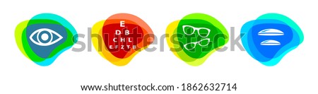 Optician service graphic buttons in vector quality.