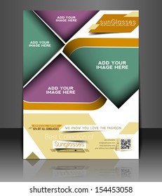 Optician Sunglasses Store Flyer & Poster Template. 