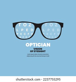 Optician Vision Of Eyesight. Vector Illustration
