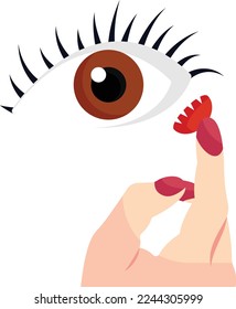 Vektorsymbol-, Schönheits- und Körperpflegezeichen, Kosmetik- und Dermatologierschild, Stockillustration für Körperästhetik, Anpasskonzept für Kontaktlinsen