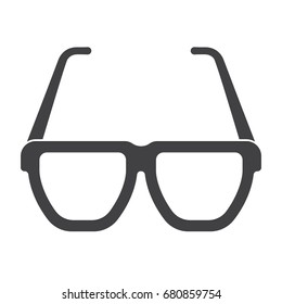 Opticianry concept with glasses, vector silhouette on white background