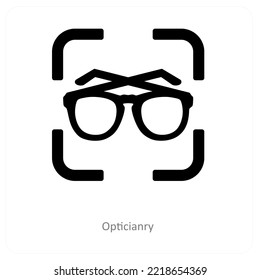 opticianry and optical icon concept