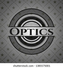 Optics black emblem. Vector Illustration. Detailed.