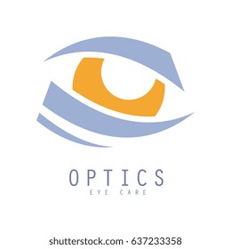 Optics eye care logo hand drawn illustration