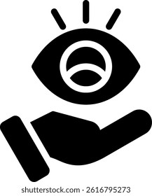 Optics Glyph Vector Icon Design