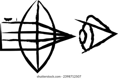 Optics physics hand drawn vector illustration