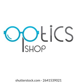 optics shop logo vector icon illustration design 
