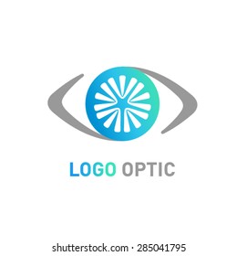 Optics vector eye logotype