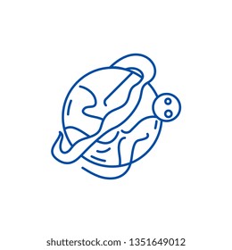 Optimal logistics line icon concept. Optimal logistics flat  vector symbol, sign, outline illustration.