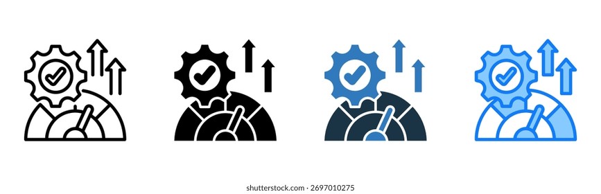 Ícone de desempenho ideal - Ilustração de vetor de vários estilos