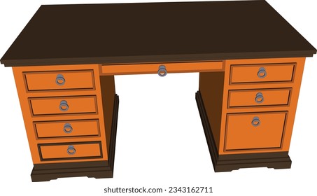 Optimal Storage Solutions: Focus on Our Vector Workspace with Many Drawers.