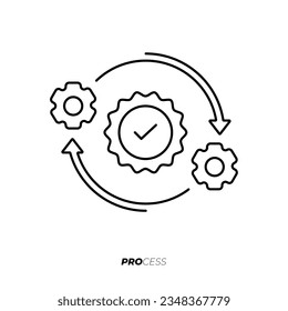 OPTIMAL WORK PROCESS - LINE ICON vector 