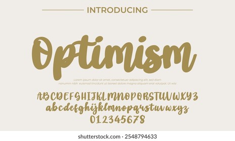 Optimism Font Stylish brush painted an uppercase vector letters, alphabet, typeface