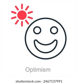 Optimismo y concepto de icono esperanzador