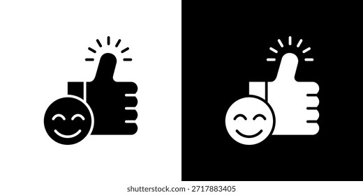 Optimism icon black and white filled.