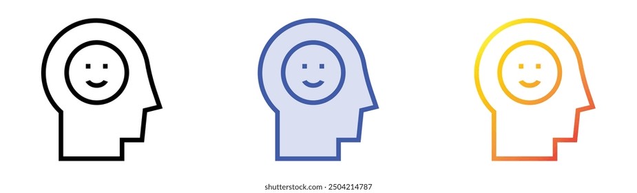 optimism icon. Linear, Blue Fill and Gradient Style Design Isolated On White Background