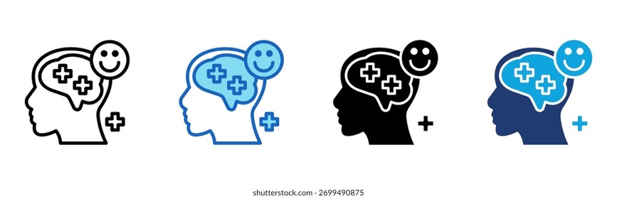 Ícone de otimismo Ilustração de vetor com vários estilos