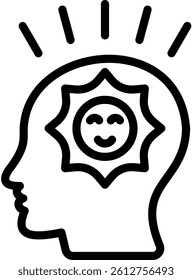 Optimism Icon Outline Vector Illustration