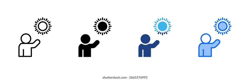 Ícone de otimismo define coleção de vários estilos