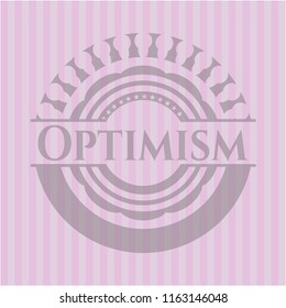Optimism realistic pink emblem