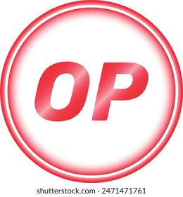 Optimism-op cryptocurrency logo illustrations on abstract background. 3d illustrations.