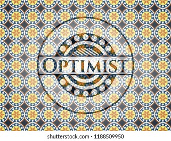 Optimist arabesque badge. arabic decoration.