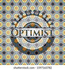 Optimist arabesque badge. arabic decoration.