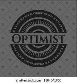 Optimist black badge. Vector Illustration. Detailed.