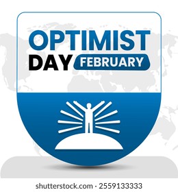 OPTIMIST DAY  First Thursday in February Vector Illustration for post background