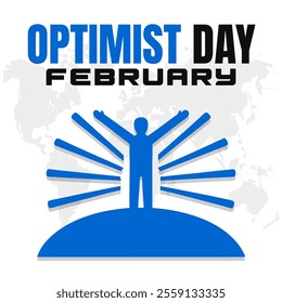 OPTIMIST DAY social media post Vector Illustration on february