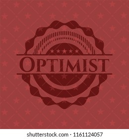 Optimist realistic red emblem