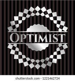 Optimist silvery emblem or badge