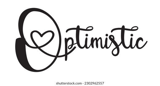 Optimist vector illustration word with isolated on white background.