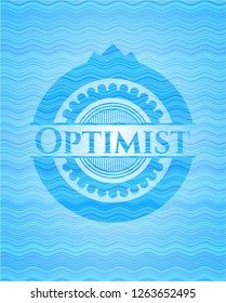 Optimist water wave representation style badge.