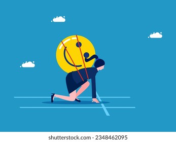 optimistic and advantageous. Businesswoman preparing to start work happy 