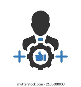 Optimistic, approve, confident icon. Simple editable vector design isolated on a white background.