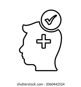 Icono de línea optimista, de aprobación y positiva. vector de contorno.